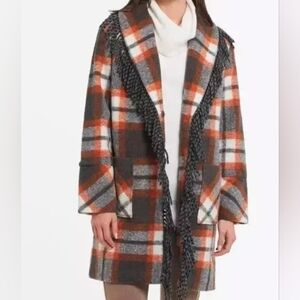 Tribal - Long Sleeve Coat With Fringe